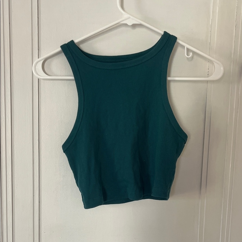 Wild Fable Dark Teal Ribbed Crop Top